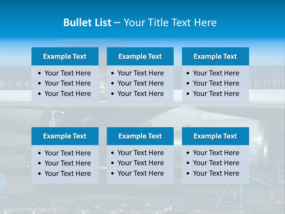 Unloading Cargo From A Big Plane PowerPoint Template
