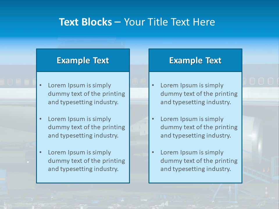 Unloading Cargo From A Big Plane PowerPoint Template