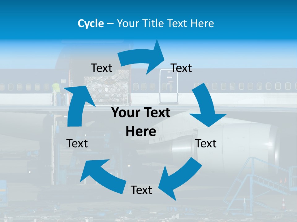 Unloading Cargo From A Big Plane PowerPoint Template