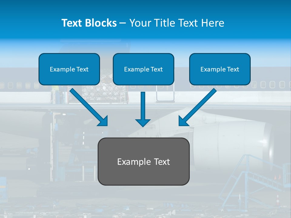 Unloading Cargo From A Big Plane PowerPoint Template