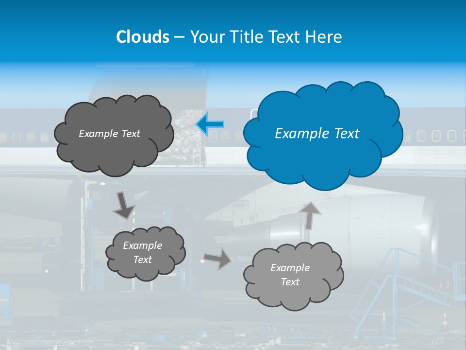 Unloading Cargo From A Big Plane PowerPoint Template