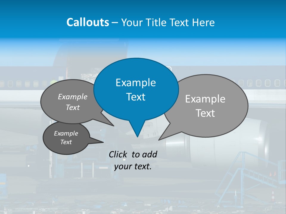 Unloading Cargo From A Big Plane PowerPoint Template