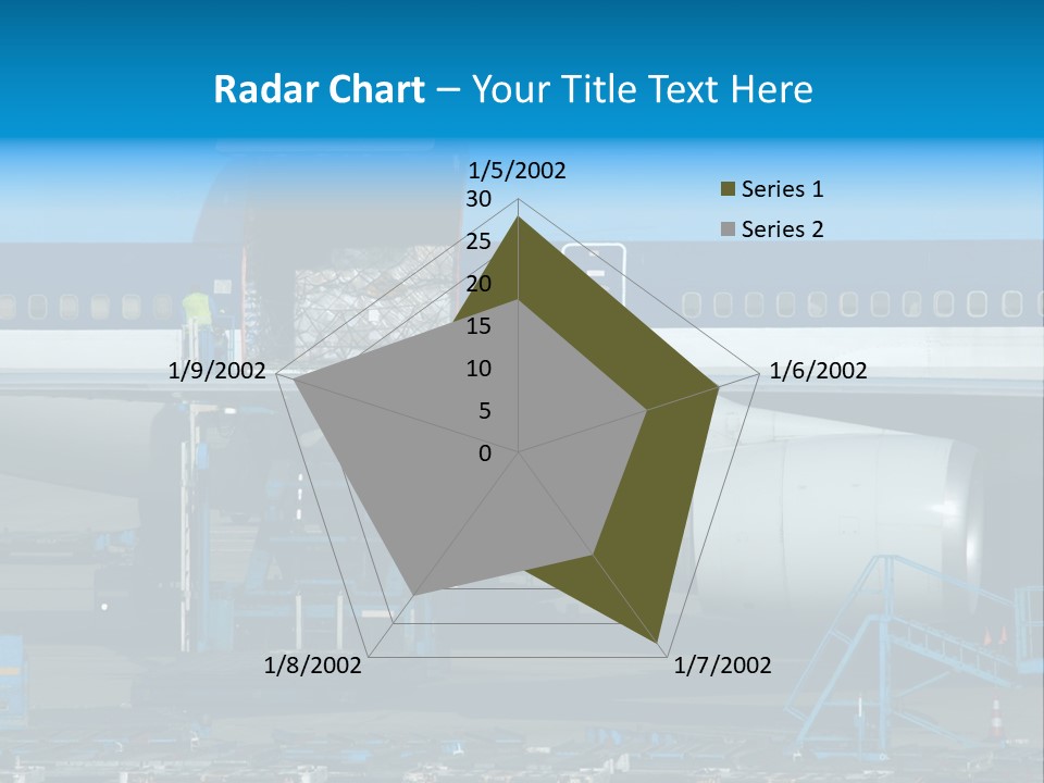Unloading Cargo From A Big Plane PowerPoint Template