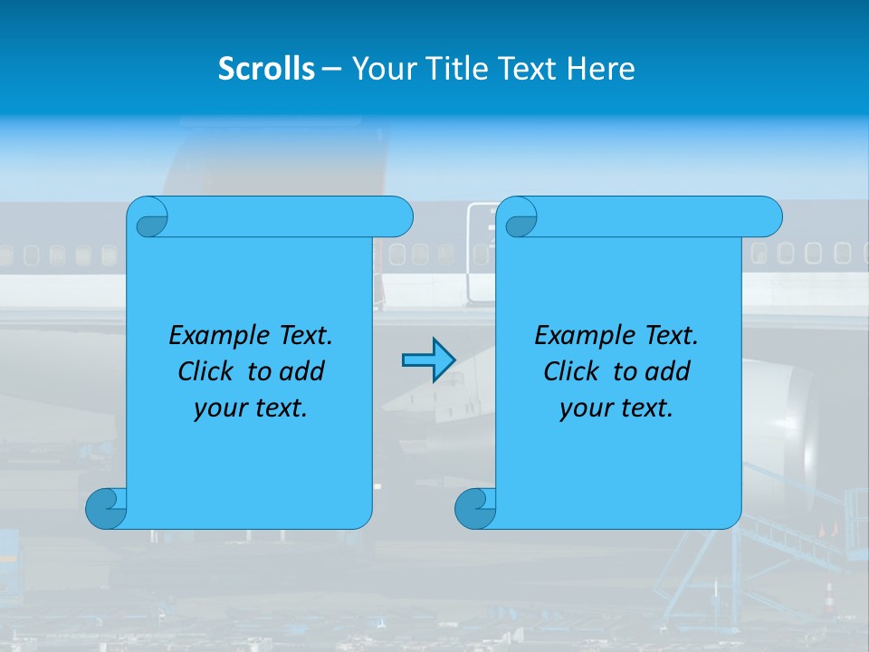 Unloading Cargo From A Big Plane PowerPoint Template