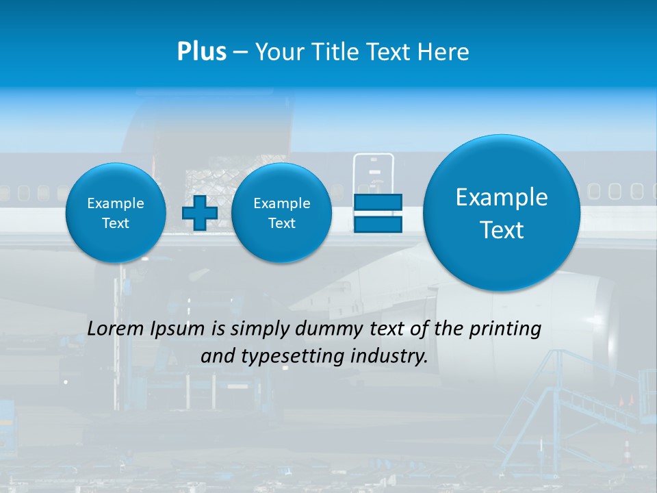 Unloading Cargo From A Big Plane PowerPoint Template