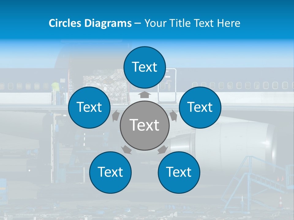Unloading Cargo From A Big Plane PowerPoint Template