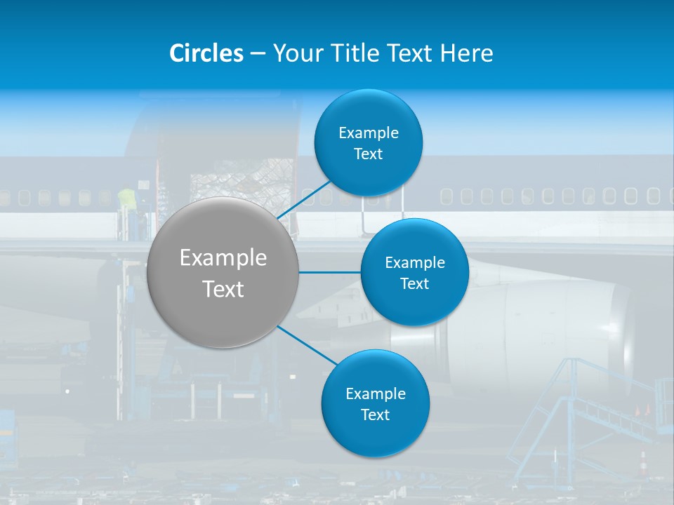 Unloading Cargo From A Big Plane PowerPoint Template