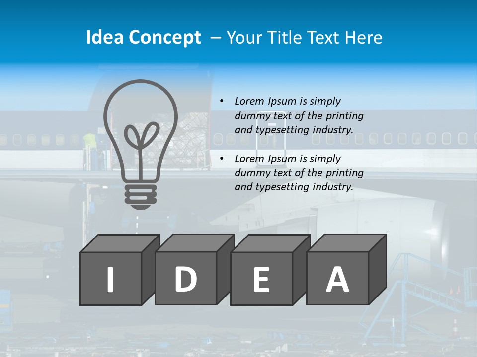 Unloading Cargo From A Big Plane PowerPoint Template