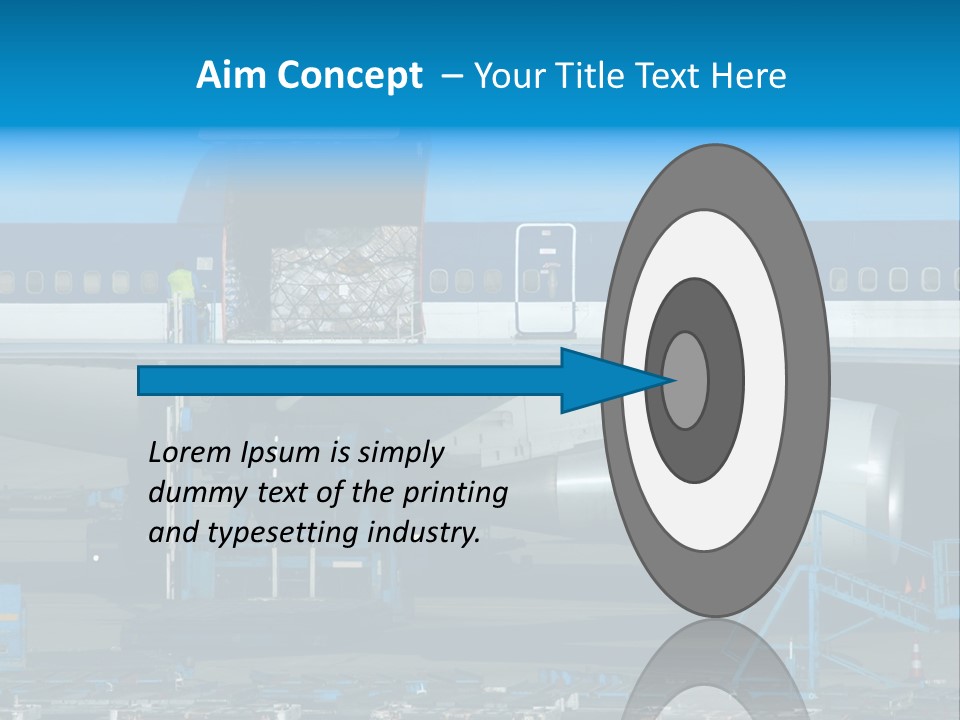 Unloading Cargo From A Big Plane PowerPoint Template