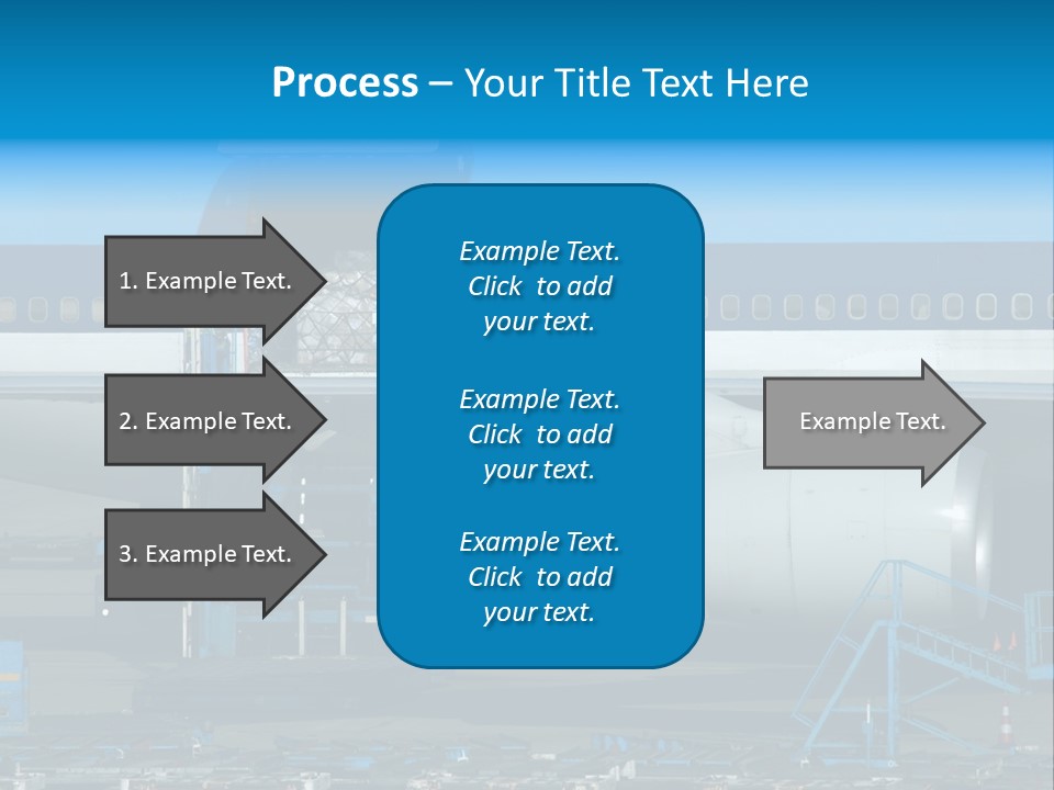 Unloading Cargo From A Big Plane PowerPoint Template