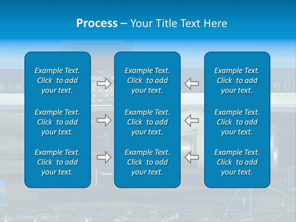 Unloading Cargo From A Big Plane PowerPoint Template