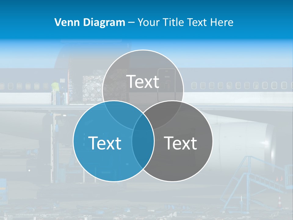 Unloading Cargo From A Big Plane PowerPoint Template
