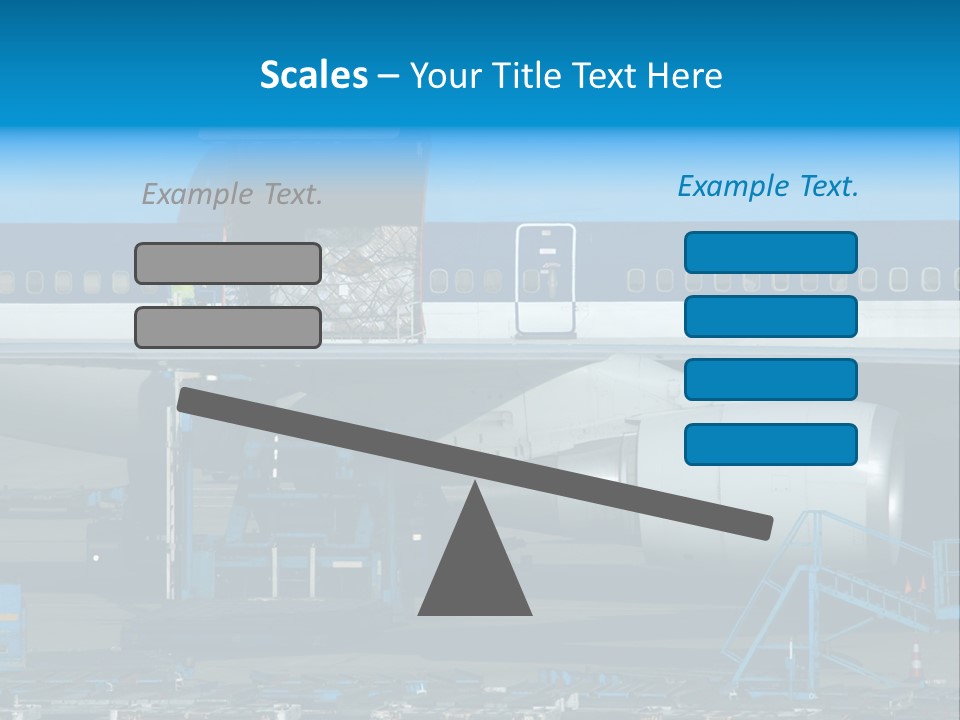 Unloading Cargo From A Big Plane PowerPoint Template
