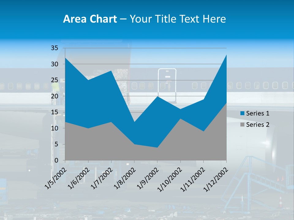 Unloading Cargo From A Big Plane PowerPoint Template