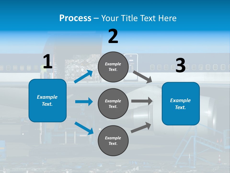 Unloading Cargo From A Big Plane PowerPoint Template