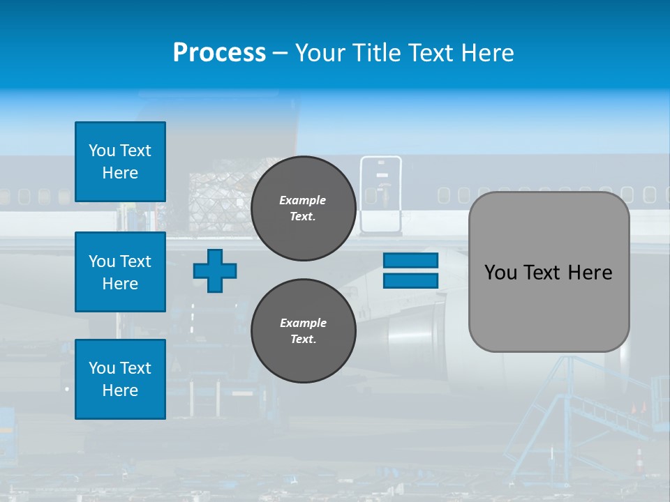 Unloading Cargo From A Big Plane PowerPoint Template