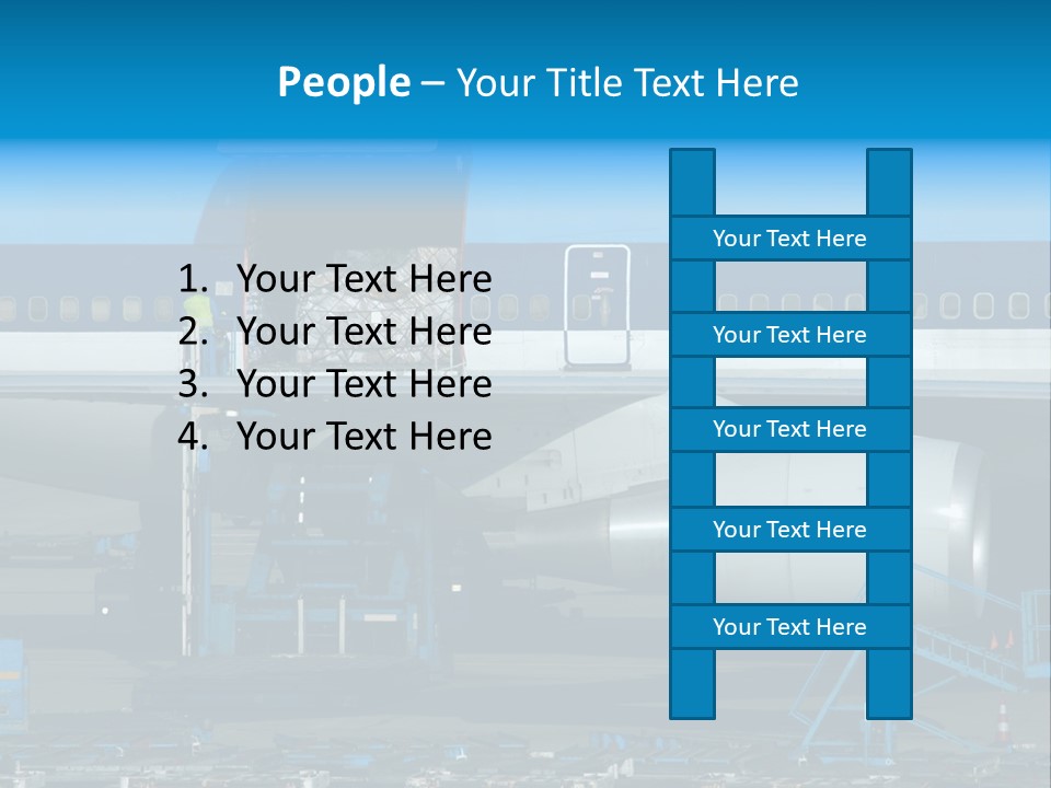Unloading Cargo From A Big Plane PowerPoint Template