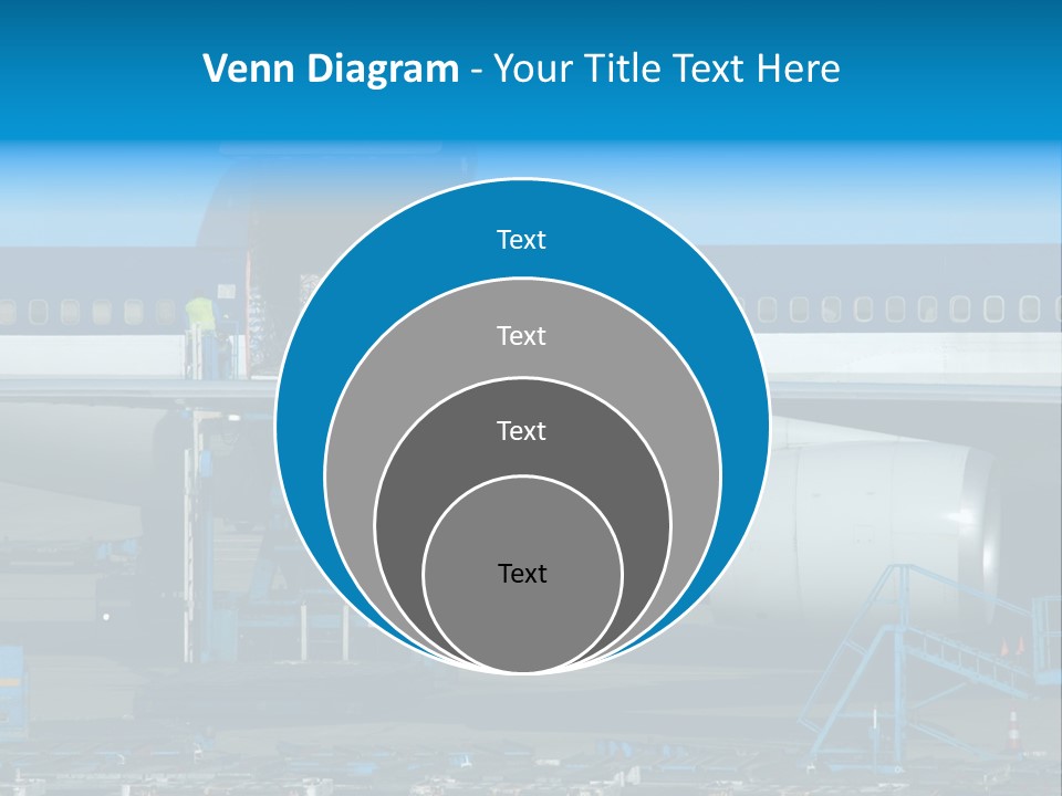 Unloading Cargo From A Big Plane PowerPoint Template