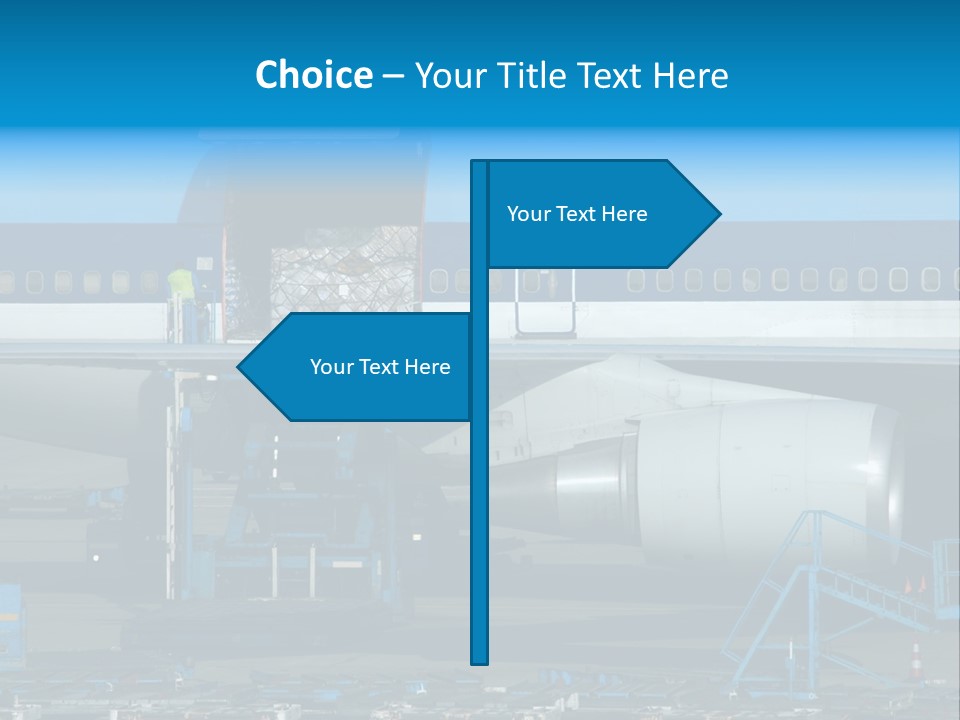 Unloading Cargo From A Big Plane PowerPoint Template