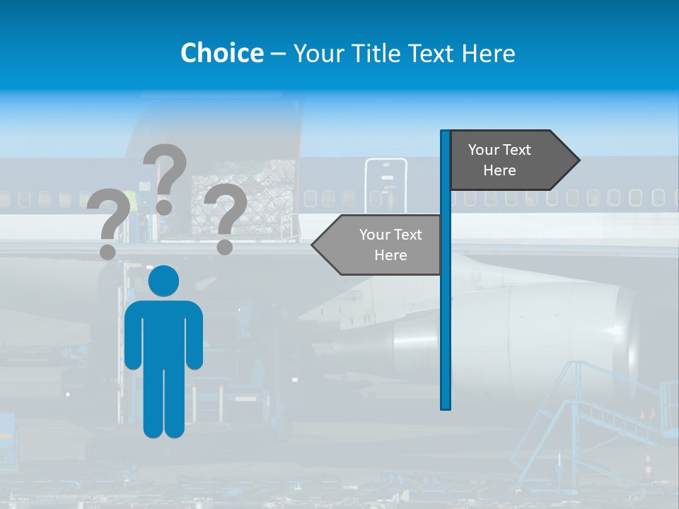 Unloading Cargo From A Big Plane PowerPoint Template