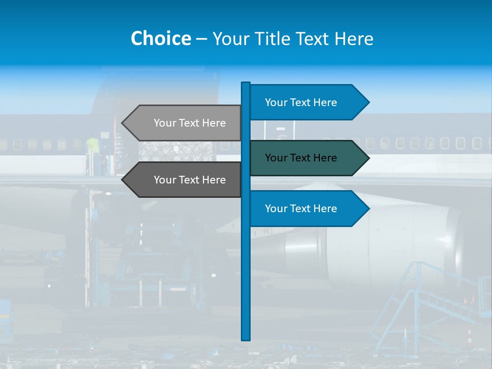 Unloading Cargo From A Big Plane PowerPoint Template