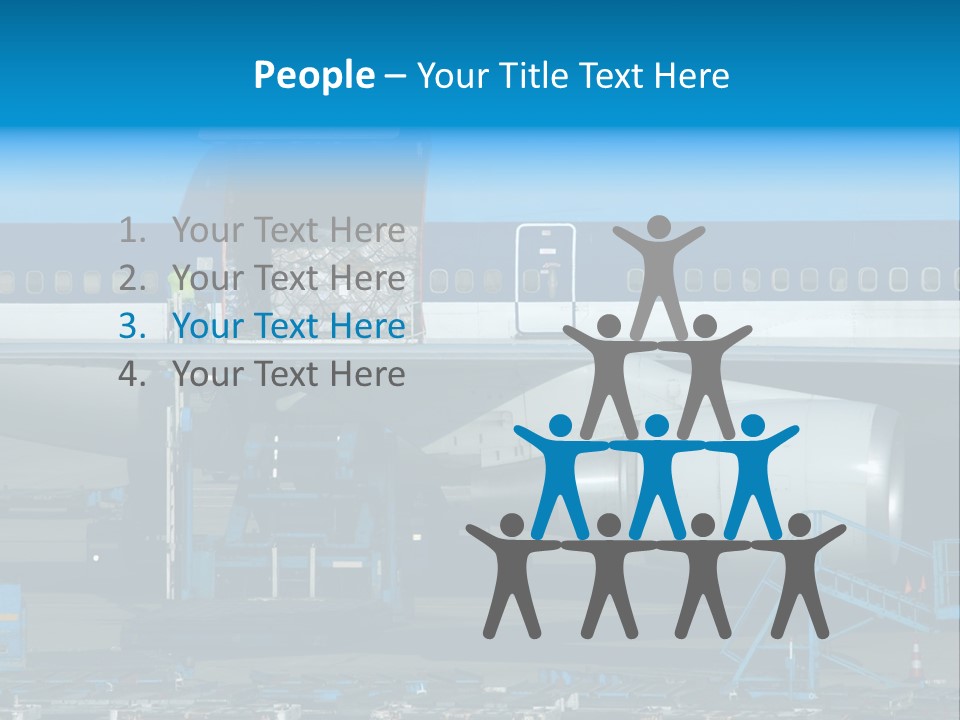 Unloading Cargo From A Big Plane PowerPoint Template