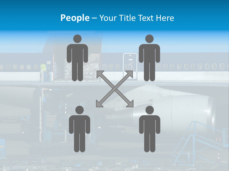 Unloading Cargo From A Big Plane PowerPoint Template