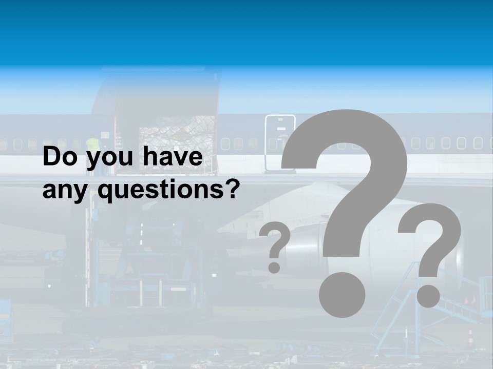 Unloading Cargo From A Big Plane PowerPoint Template