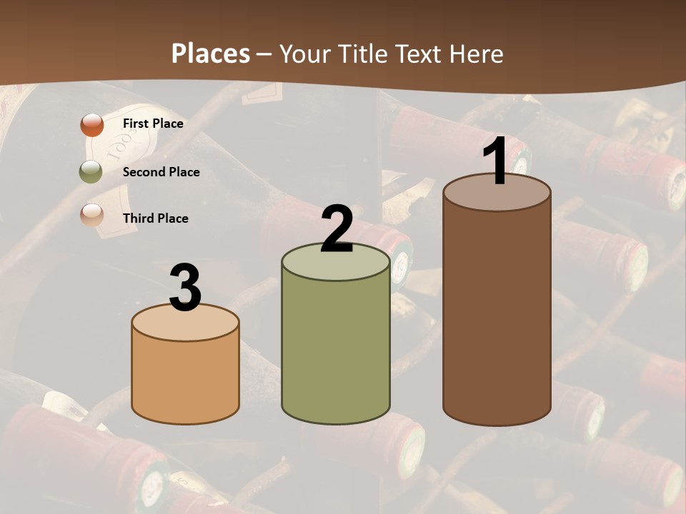 Vineyard Cellar With Old Bottles PowerPoint Template