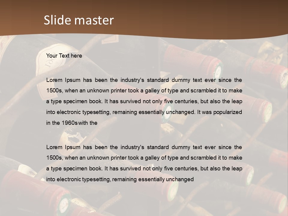 Vineyard Cellar With Old Bottles PowerPoint Template