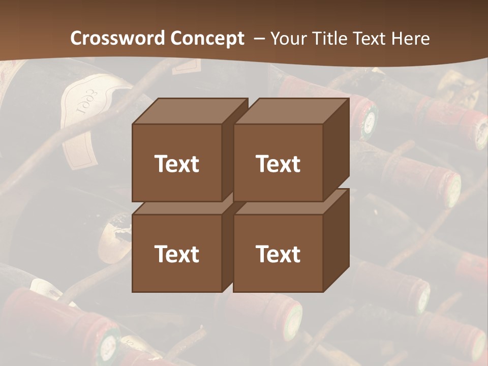 Vineyard Cellar With Old Bottles PowerPoint Template