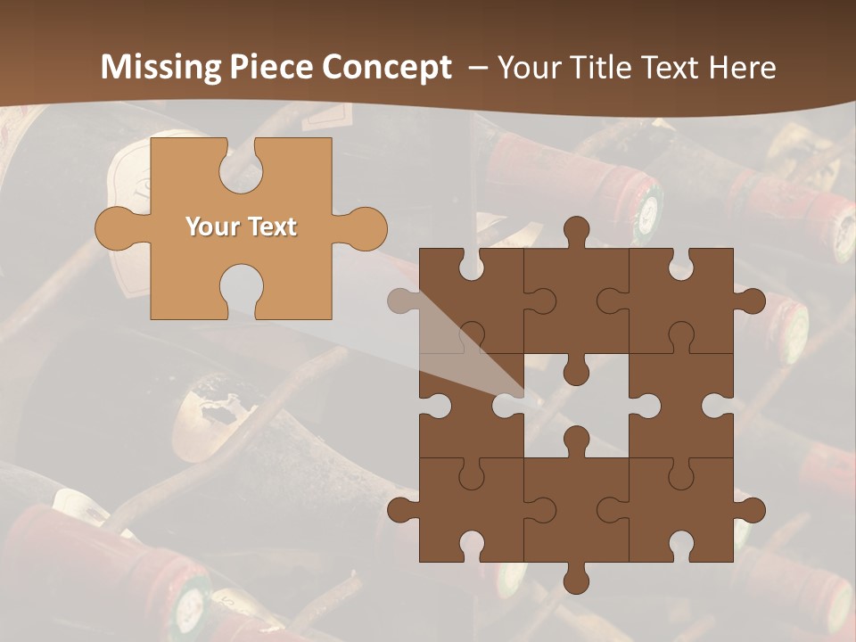 Vineyard Cellar With Old Bottles PowerPoint Template