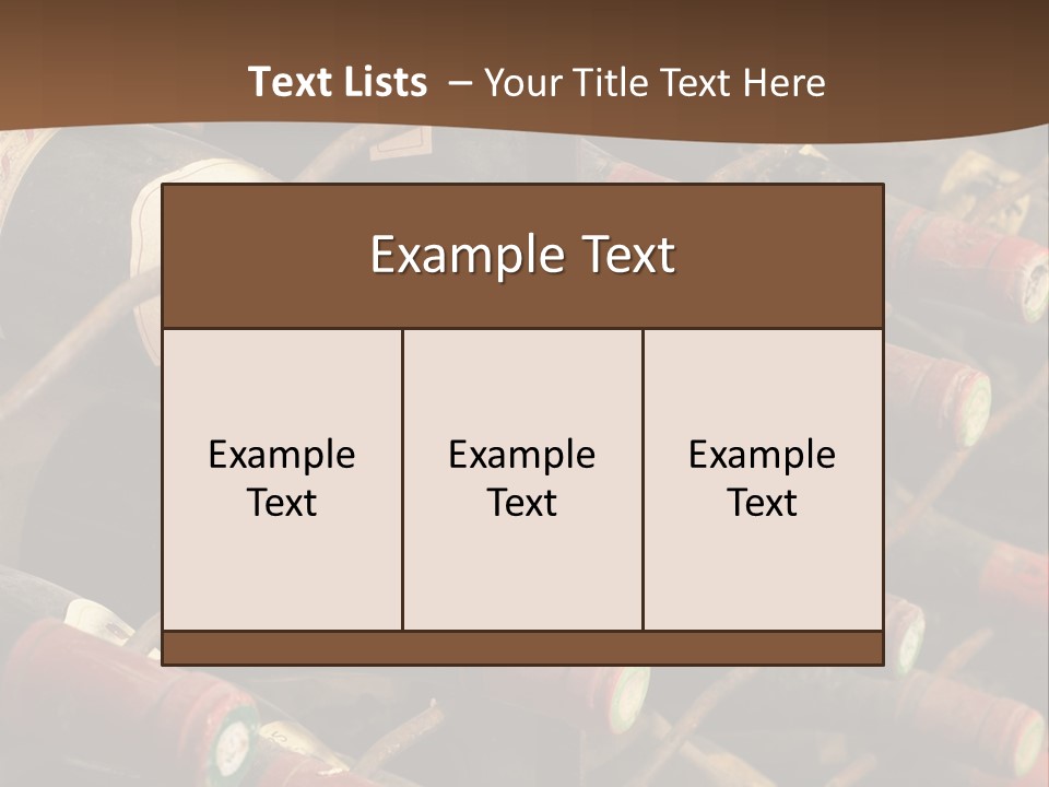 Vineyard Cellar With Old Bottles PowerPoint Template
