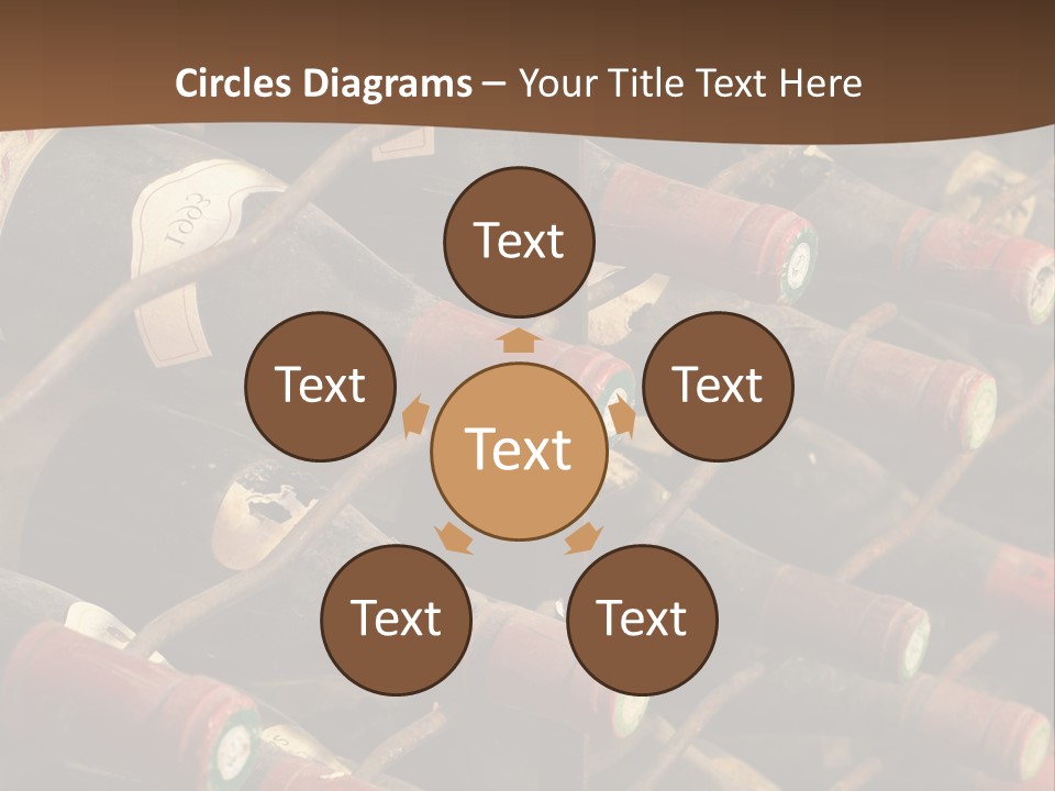 Vineyard Cellar With Old Bottles PowerPoint Template