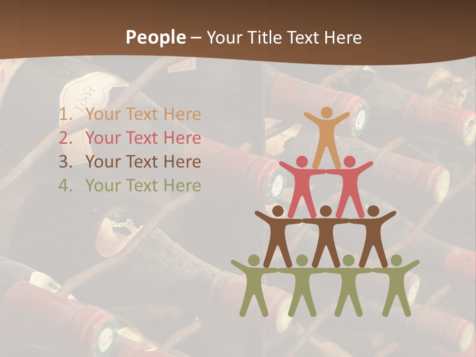 Vineyard Cellar With Old Bottles PowerPoint Template
