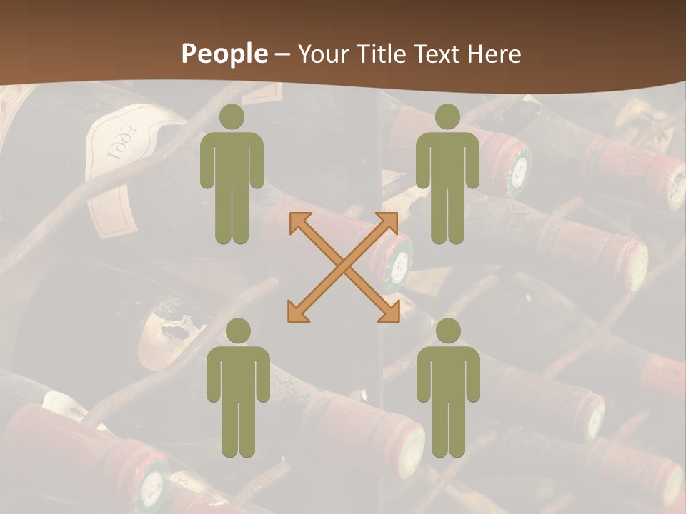 Vineyard Cellar With Old Bottles PowerPoint Template