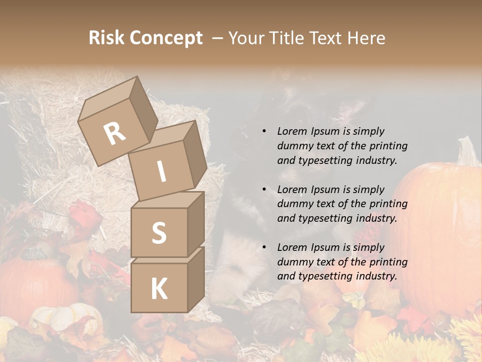 German Shepard Dog In Autumn Setting PowerPoint Template