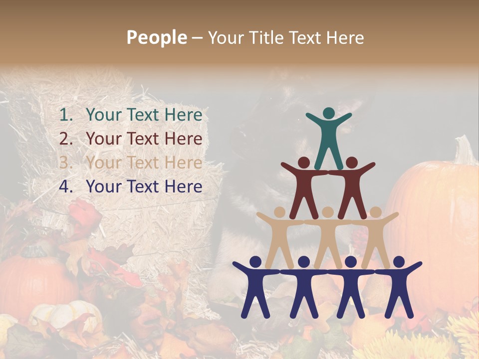 German Shepard Dog In Autumn Setting PowerPoint Template