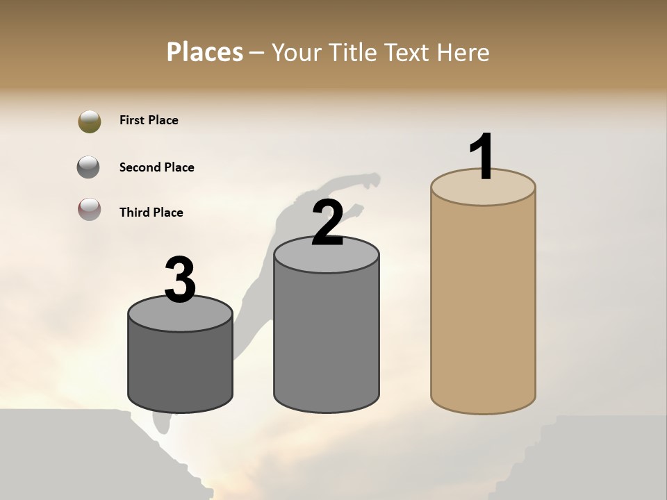 Silhouette Of Jumping Man Against Sunset PowerPoint Template