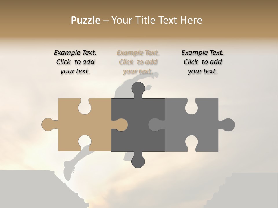 Silhouette Of Jumping Man Against Sunset PowerPoint Template