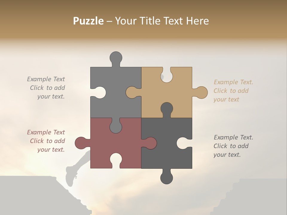 Silhouette Of Jumping Man Against Sunset PowerPoint Template