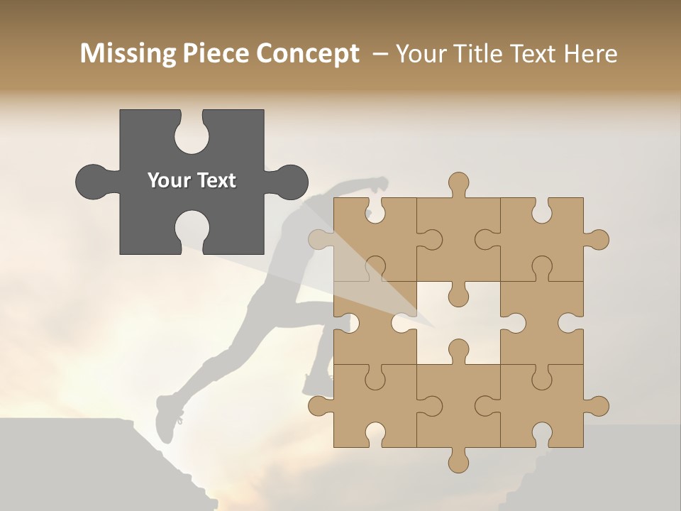 Silhouette Of Jumping Man Against Sunset PowerPoint Template