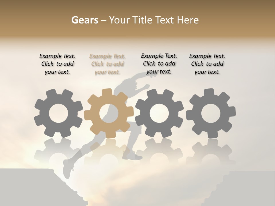 Silhouette Of Jumping Man Against Sunset PowerPoint Template