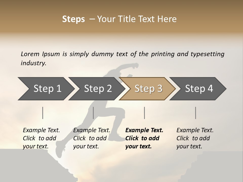 Silhouette Of Jumping Man Against Sunset PowerPoint Template