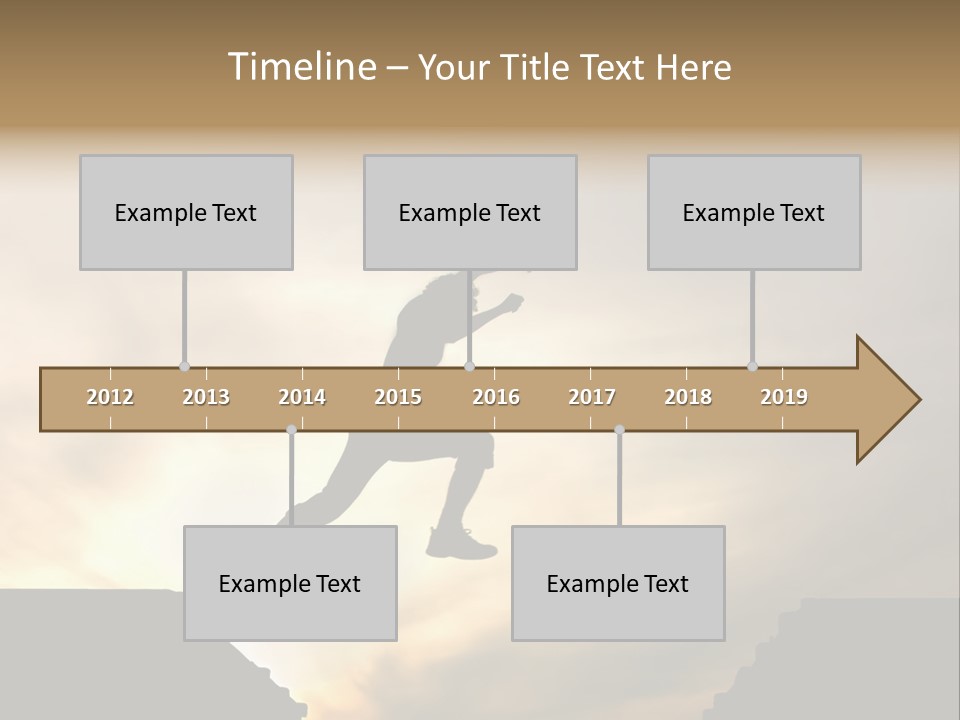 Silhouette Of Jumping Man Against Sunset PowerPoint Template