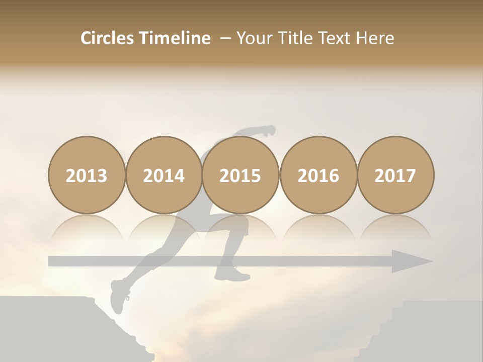 Silhouette Of Jumping Man Against Sunset PowerPoint Template