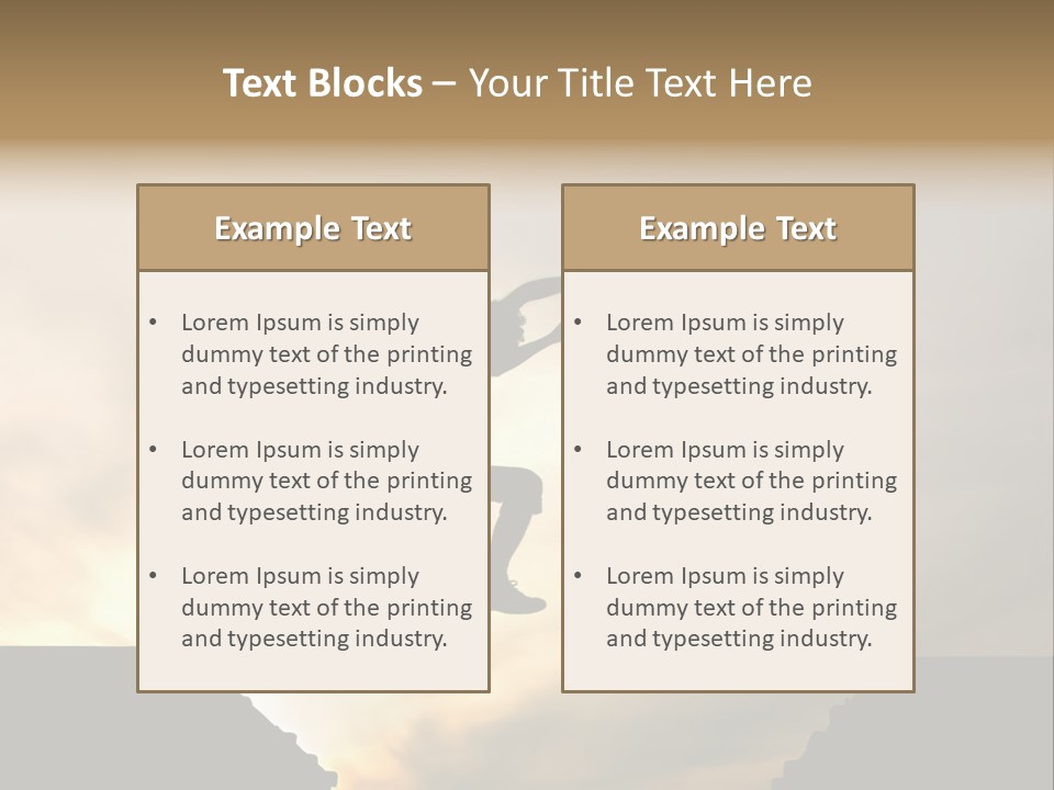 Silhouette Of Jumping Man Against Sunset PowerPoint Template