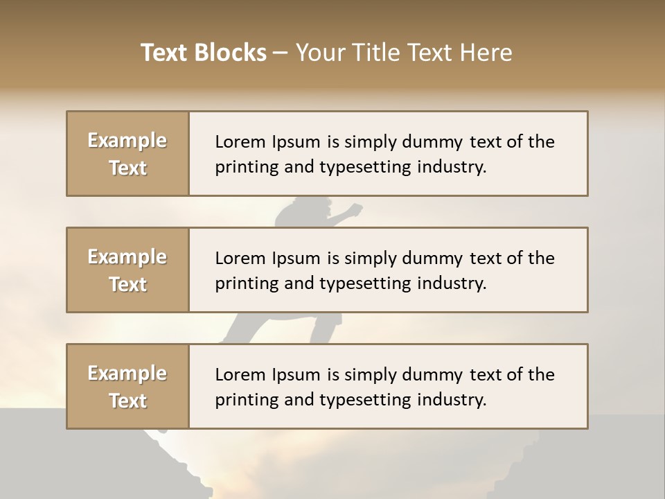 Silhouette Of Jumping Man Against Sunset PowerPoint Template