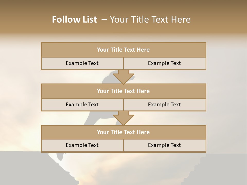 Silhouette Of Jumping Man Against Sunset PowerPoint Template