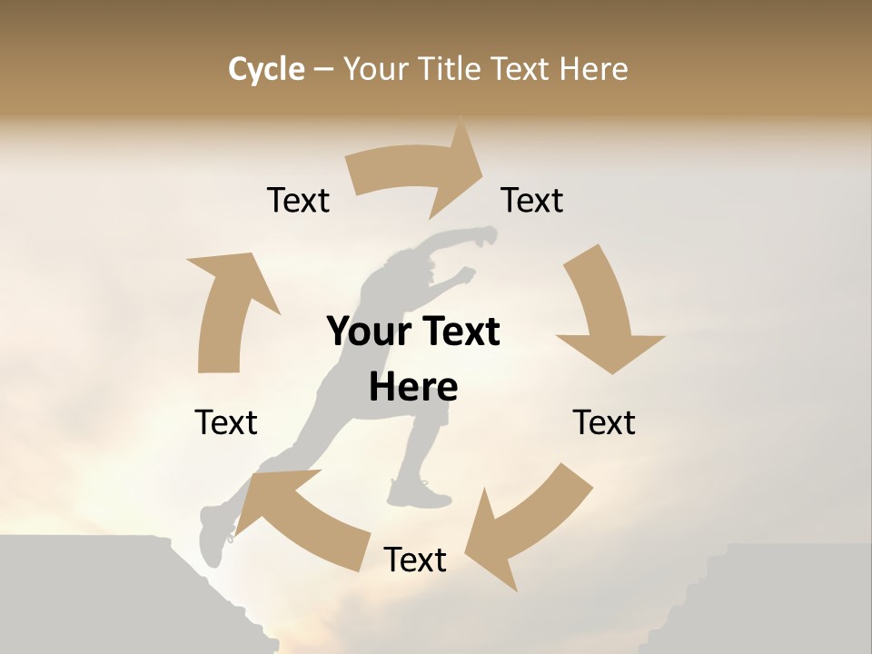 Silhouette Of Jumping Man Against Sunset PowerPoint Template